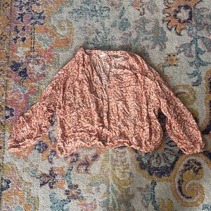 FLAWLESS Orange and White Floral Blouse